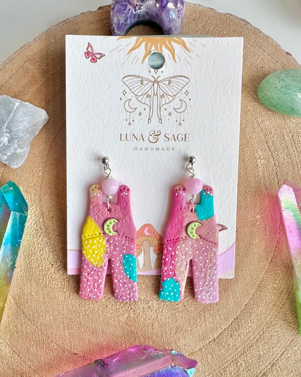 Handmade Funky dungaree Polymer Clay Earrings