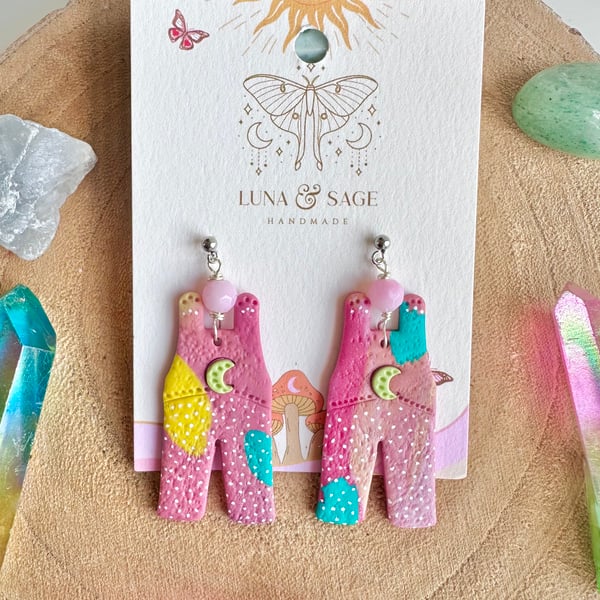 Handmade Funky dungaree Polymer Clay Earrings