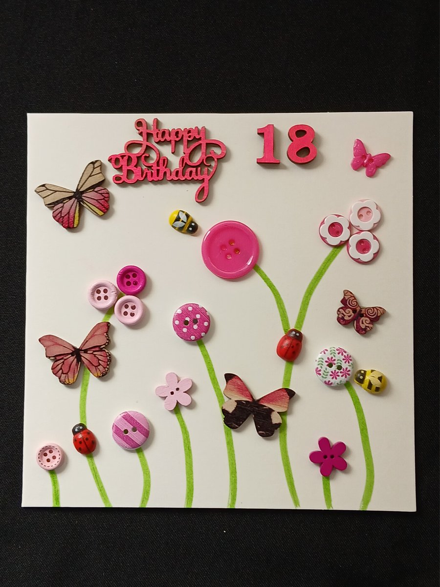 Handmade, 18th birthday card 