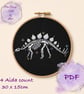 Stegosaurus fossil counted cross stitch pattern PDF emailed