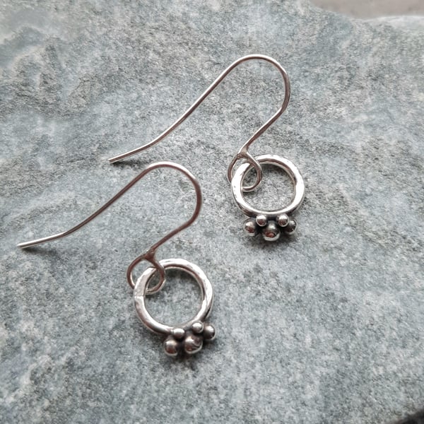  Hoop Earrings Argentium Silver Drop Earrings