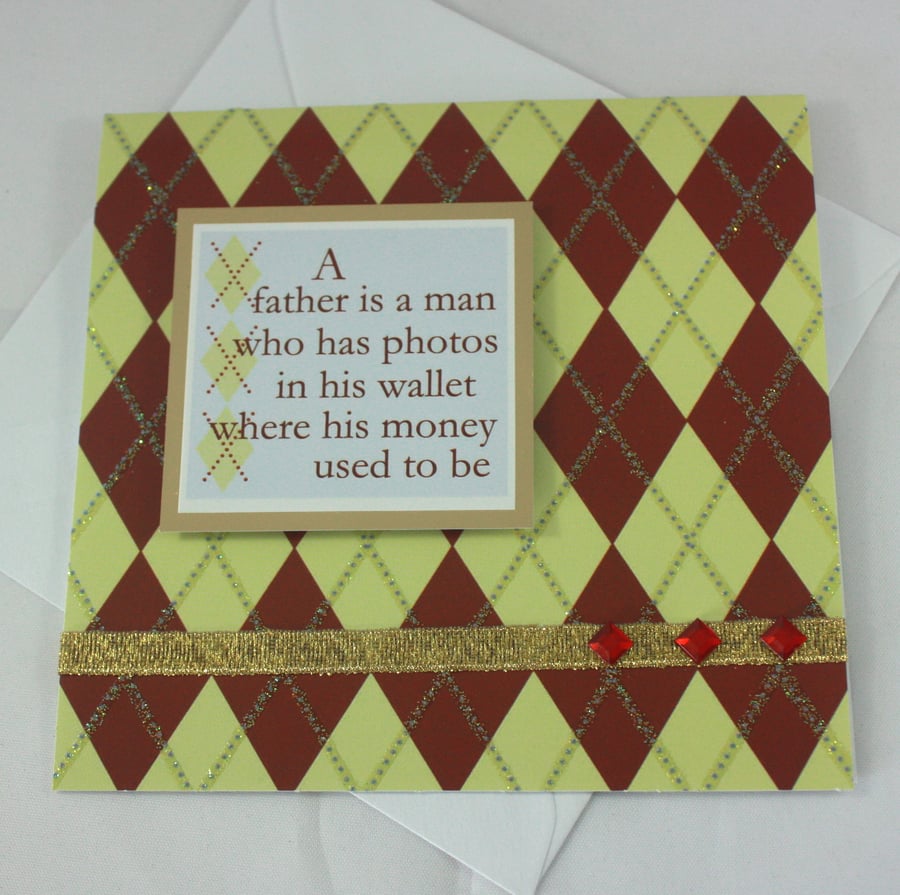 Handmade Father's Day card - quotation