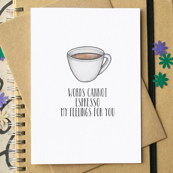 Funny Espresso Valentine's Card
