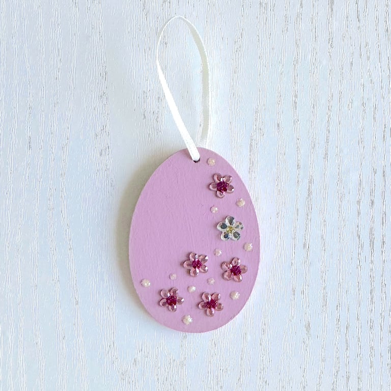 Easter egg decoration - hanging jewelled egg, handmade