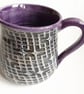 Mug - Hand Thrown Stoneware Ceramic Blue Purple Glazed Mug 