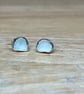 Sterling Silver Aqua Welsh Sea Glass Stud Earrings