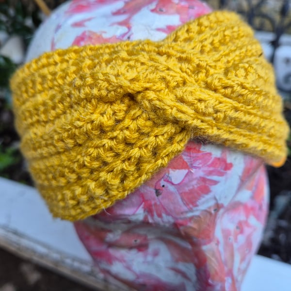 Hand crocheted ear warmer