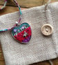 Liberty fabric cord felt lace pendant - Image 1