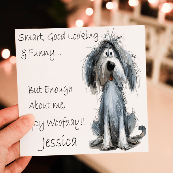 Cocker Spaniel Dog Birthday Card, Dog Birthday Card, Personalized Dog Breed Card