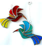 Hummingbird Blue Teal Suncatcher Stained Glass Handmade Bird - Image 7