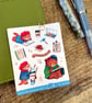 Fountain Pen Themed Mini Sticker Sheets with Cute Otter and Bear - Image 5