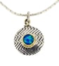 Zigzag sterling silver pendant, handmade featuring a pink Corundum gemstone.  - Image 6