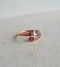 Copper Paw Print and Love Heart Wrap Around Ring - Adjustable - Hand Stamped - Image 4