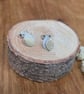 Gold & Silver Leaf Duo Stud Earrings - Image 5