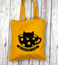 Black Cat Club Organic Cotton tote bag. Animal lover shopper.  - Image 5