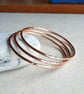 Hammered Copper Bangle - Copper Stacking Bracelet - Single or Set of 3 - Image 1