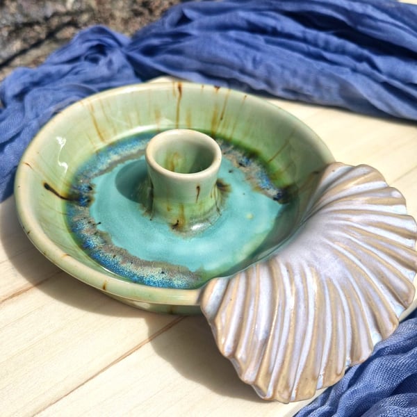 Candle Stick Holder Dish - Sea Themed