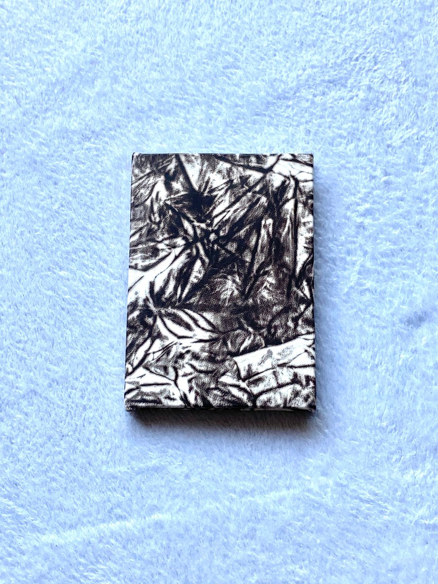 A6:  Dark Brown & White Lambskin Leatherbound Lined Notebook Journal