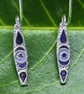 Fine silver and enamel dangle earrings 