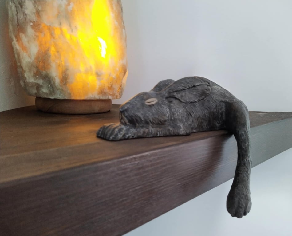 Harper the Hare LIGHTWEIGHT Shelf Sleeper, indoor Ornament, Woodland Animal