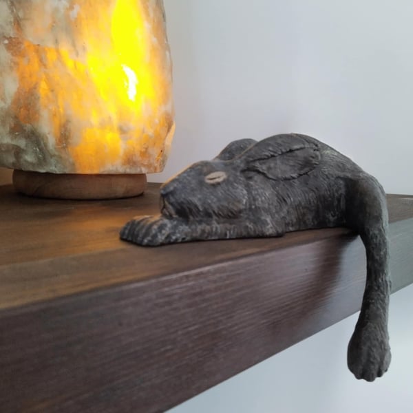 Harper the Hare LIGHTWEIGHT Shelf Sleeper, indoor Ornament, Woodland Animal