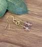 Pale Lilac and Gold Sparkly Czech Glass Earrings - Image 4