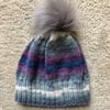 Hand Knitted Hat with removable pom pom (DK) to fit most adults