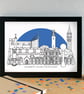 Gillingham FC Skyline Art Print with Priestfield Road Stadium - Image 2