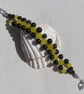 Black Onyx & Yellow Agate Gemstone Woven Beaded Chakra Bracelet "Yeira" - Image 3
