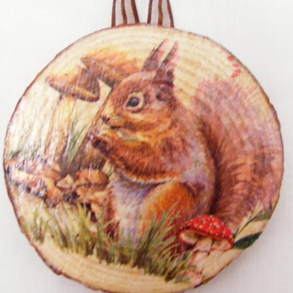 Decoupaged Squirrel Wall Decoration.