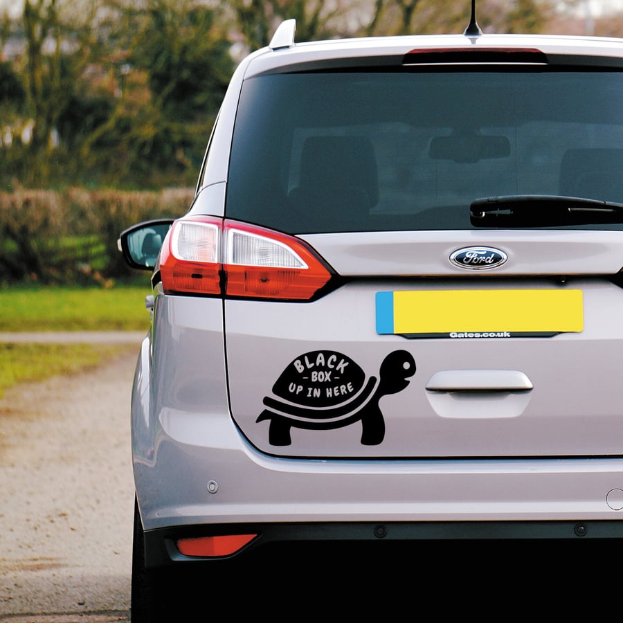 Black Box Tortoise Car Sticker - Funny Vinyl Decal For Car Bumper Or Rear Window
