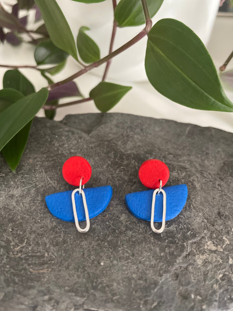Superwoman polymer clay earrings style 1