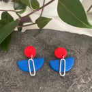 Superwoman polymer clay earrings style 1