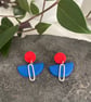 Superwoman polymer clay earrings style 1 - Image 1
