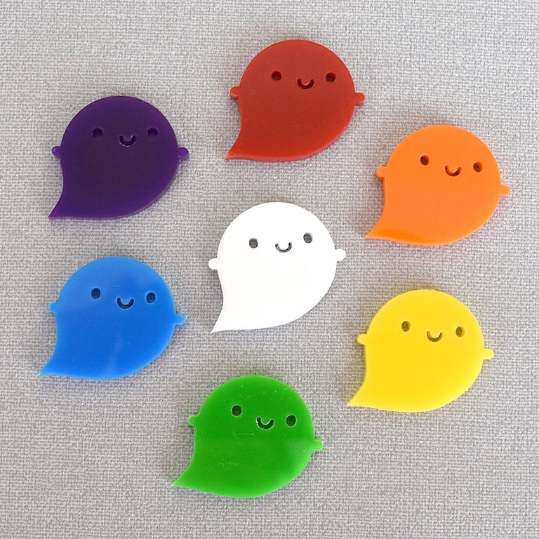 Rainbow Ghosts Kawaii Brooches or Pins