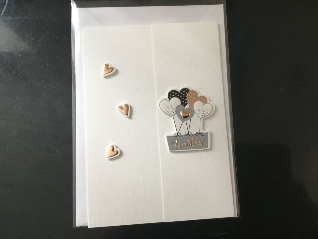 Wedding card. Card for wedding. Hearts. Love. Ref 052