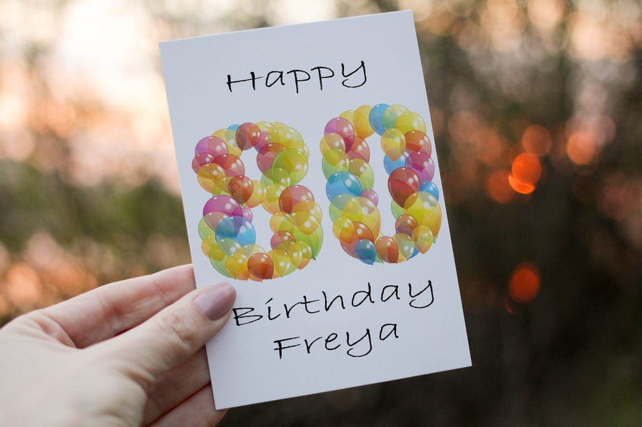 80th Birthday Card, Card for 80th Birthday, Birthday Card, Friend Birthday Card