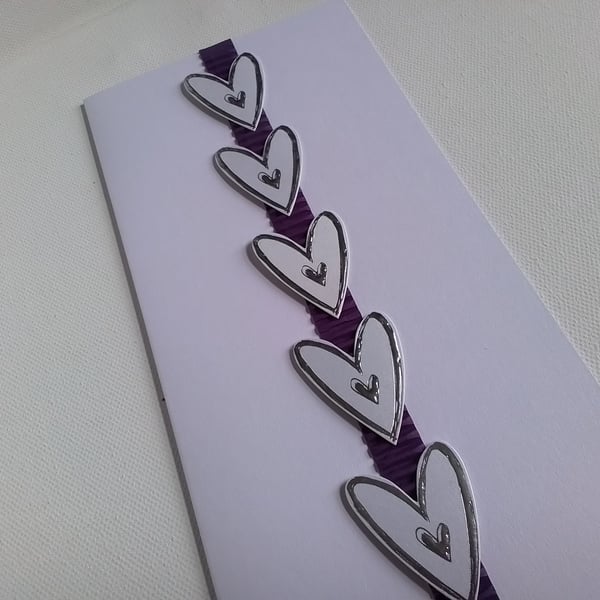 Hearts. Handmade card with hearts. Love. CC888