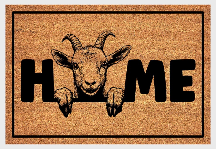 Goat Home Door Mat No.3 - Goat Welcome Mat - 3 Sizes