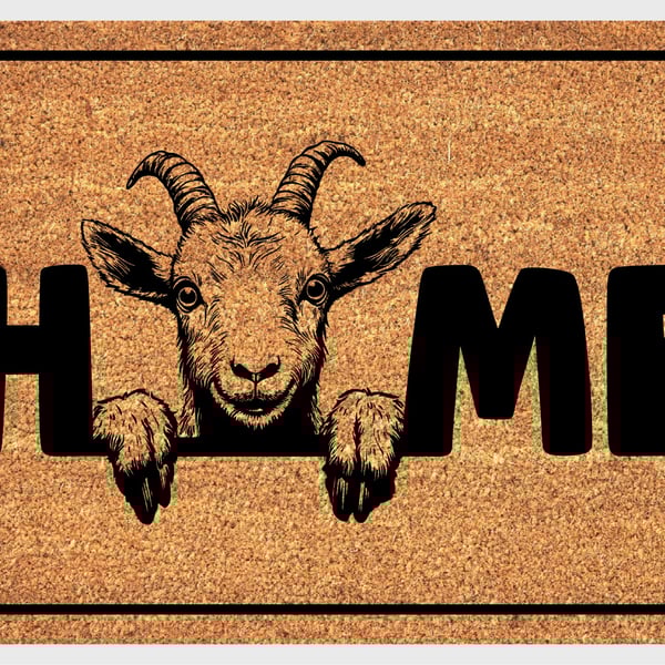 Goat Home Door Mat No.3 - Goat Welcome Mat - 3 Sizes