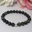 Kambamba Jasper gemstone bead stretchy bracelet