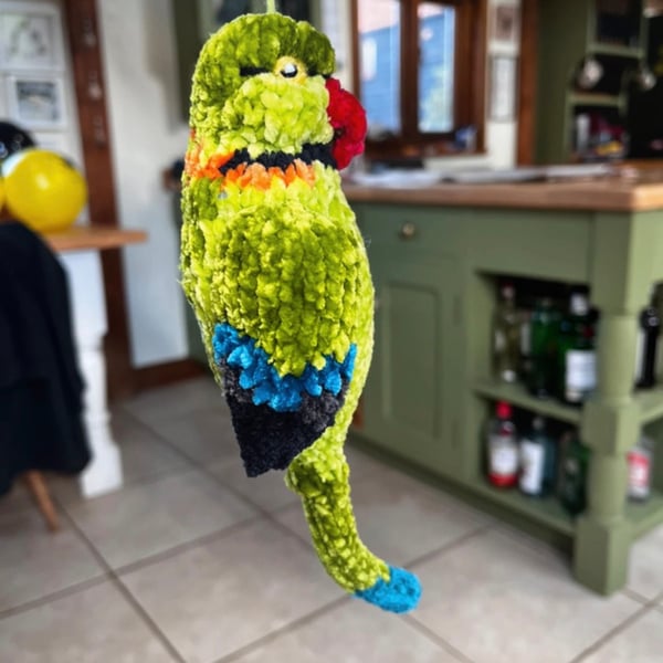 Parakeet hand knit customised