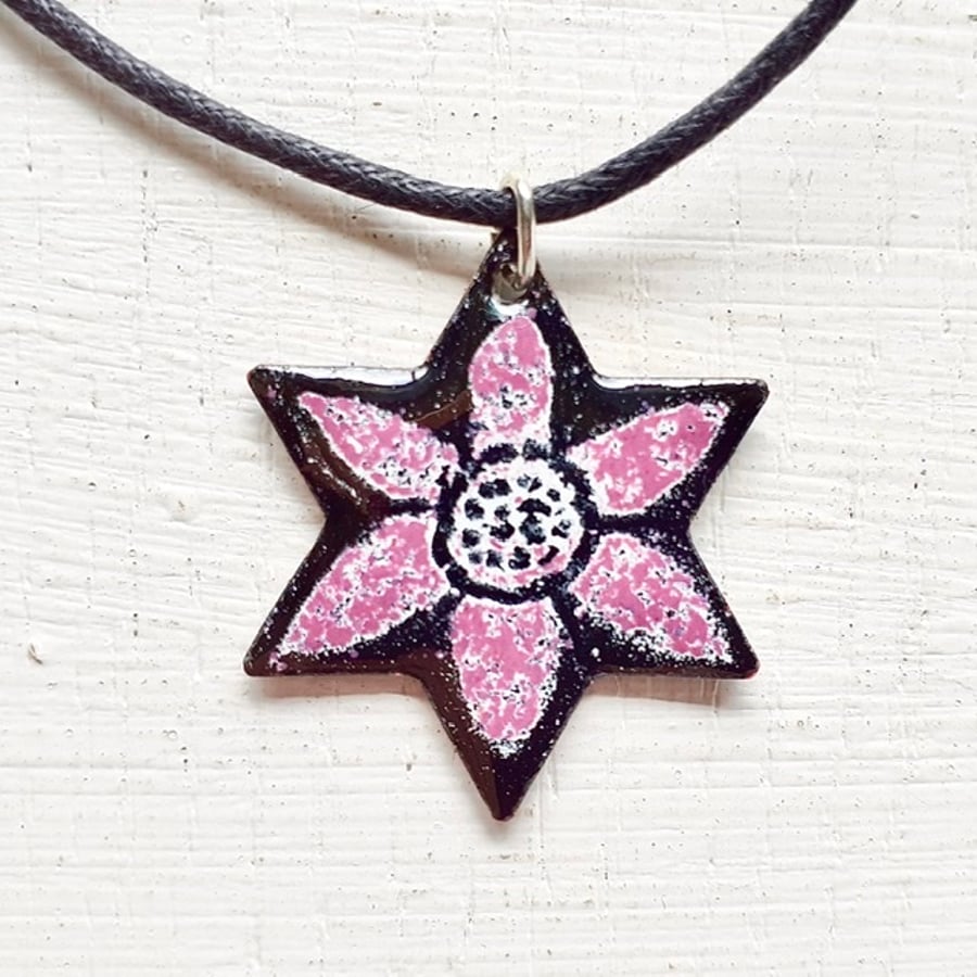 Star Pendant - ‘Starflower’ Enamelled Pendant