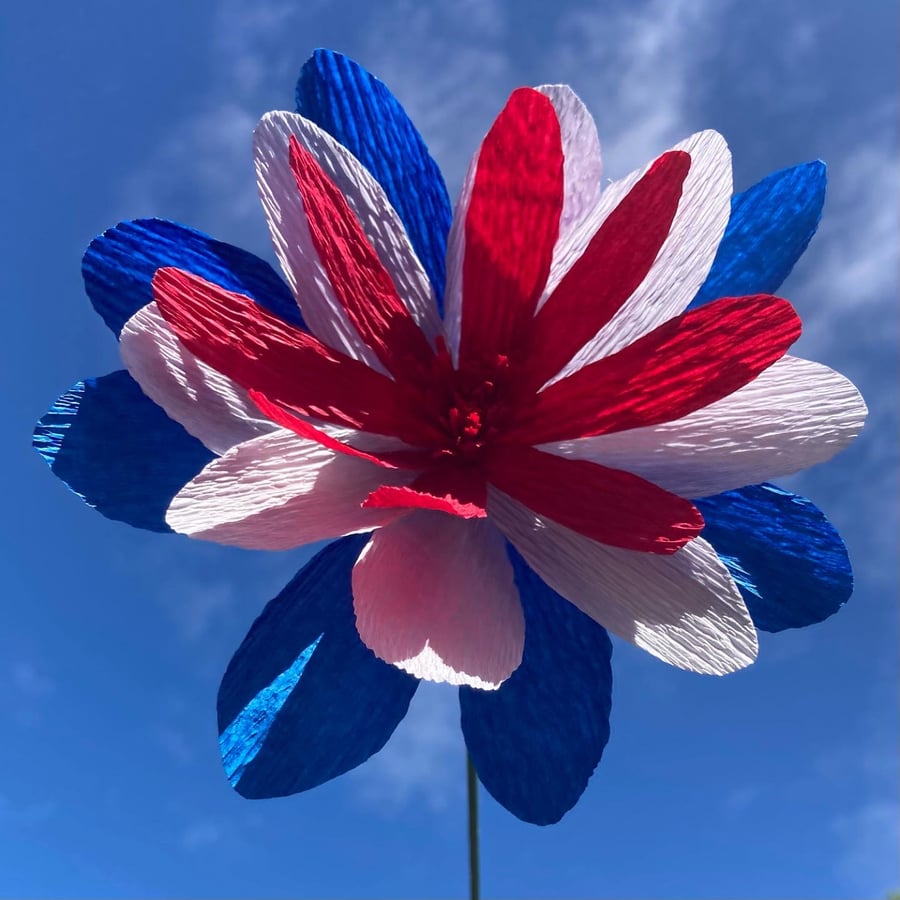 Jubilee Union Jack Paper Flower Decorations Folksy