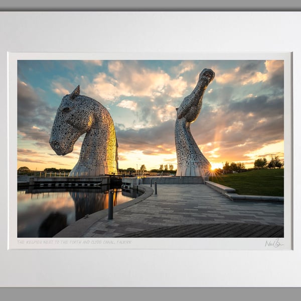 The Kelpies Falkirk Scotland - A3 (50x40cm) Unframed Print