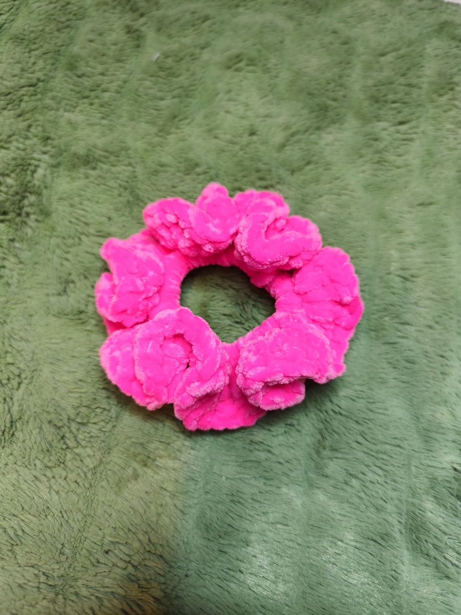 Luminous Pink Small Scrunchies Hair Tie