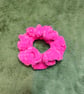 Luminous Pink Small Scrunchies Hair Tie - Image 1