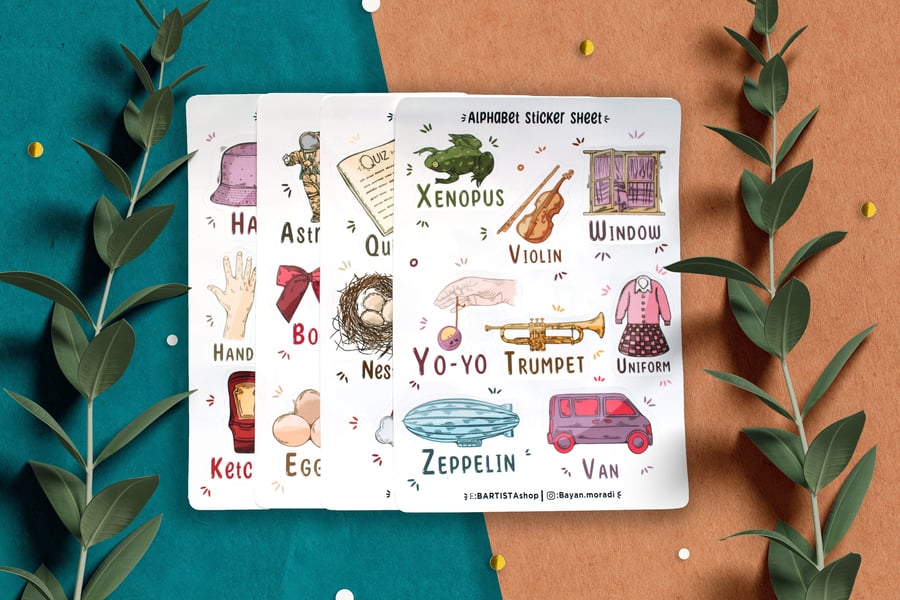 Alphabet Stickers, Letter Stickers, teaching stickers kids stickers Teacher gift