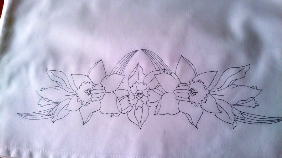 Ready to Embroider, Pillow Cases, with Unique, Embroidery Design, Pattern