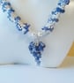 Genuine Tanzanite and Shell Pearl Hand Beaded Tassel Necklace 18 - 19 Inch - Image 3